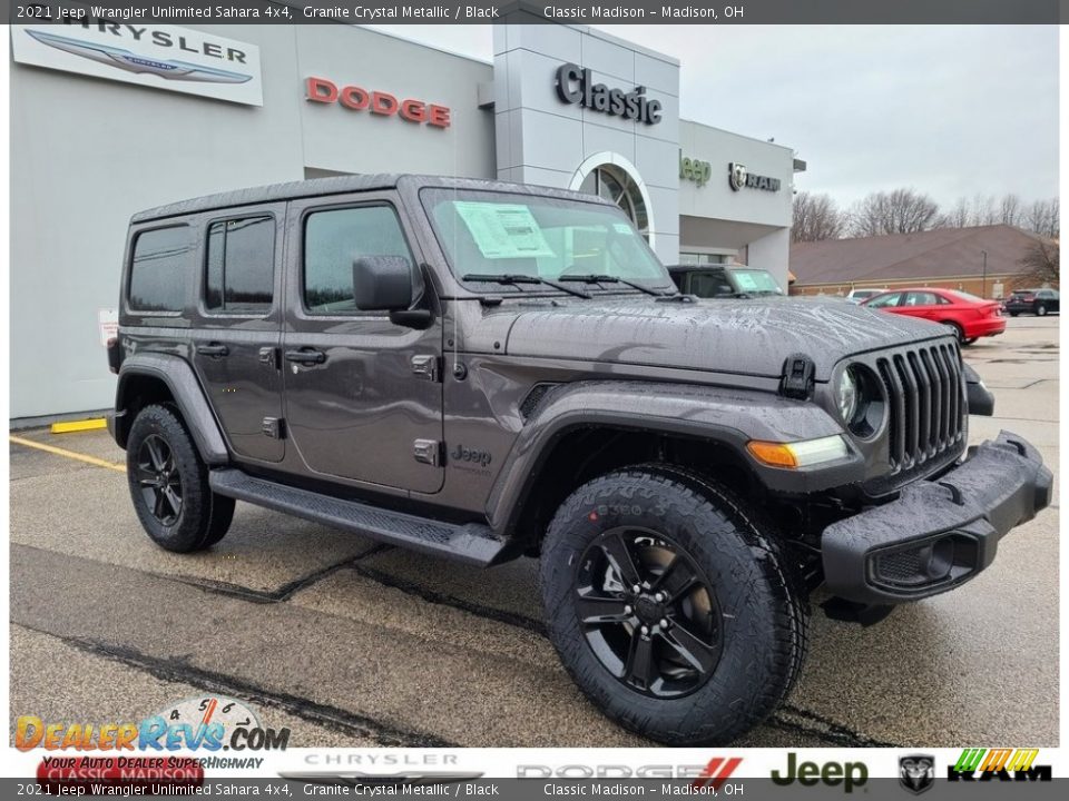 2021 Jeep Wrangler Unlimited Sahara 4x4 Granite Crystal Metallic / Black Photo #1