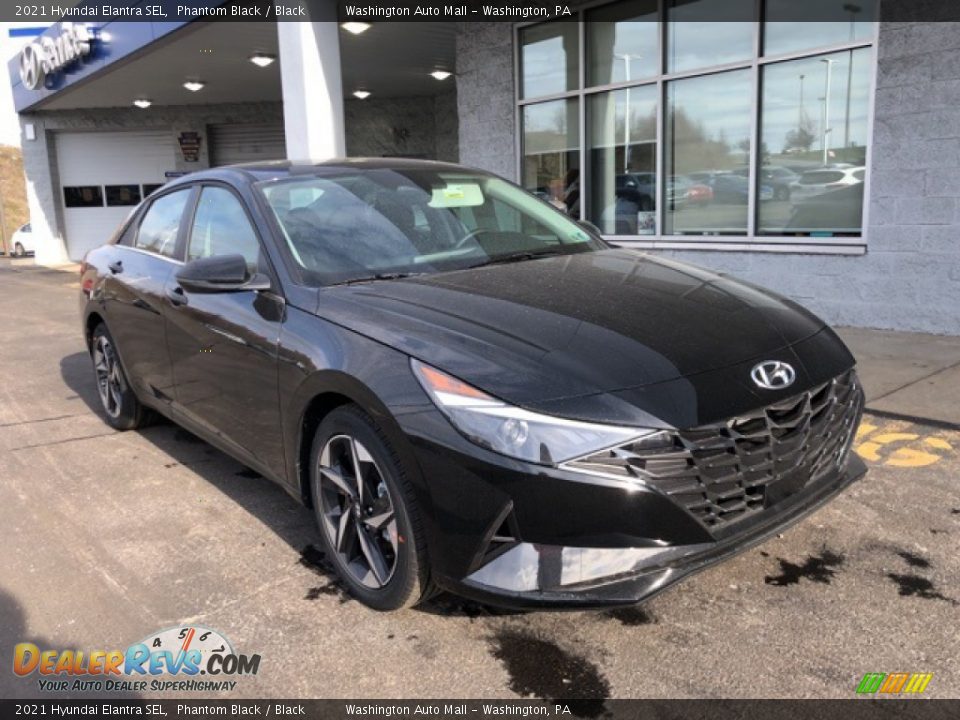 2021 Hyundai Elantra SEL Phantom Black / Black Photo #1