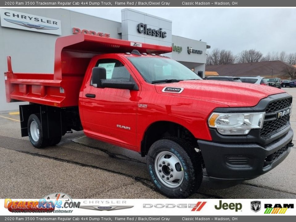 2020 Ram 3500 Tradesman Regular Cab 4x4 Dump Truck Flame Red / Black/Diesel Gray Photo #1