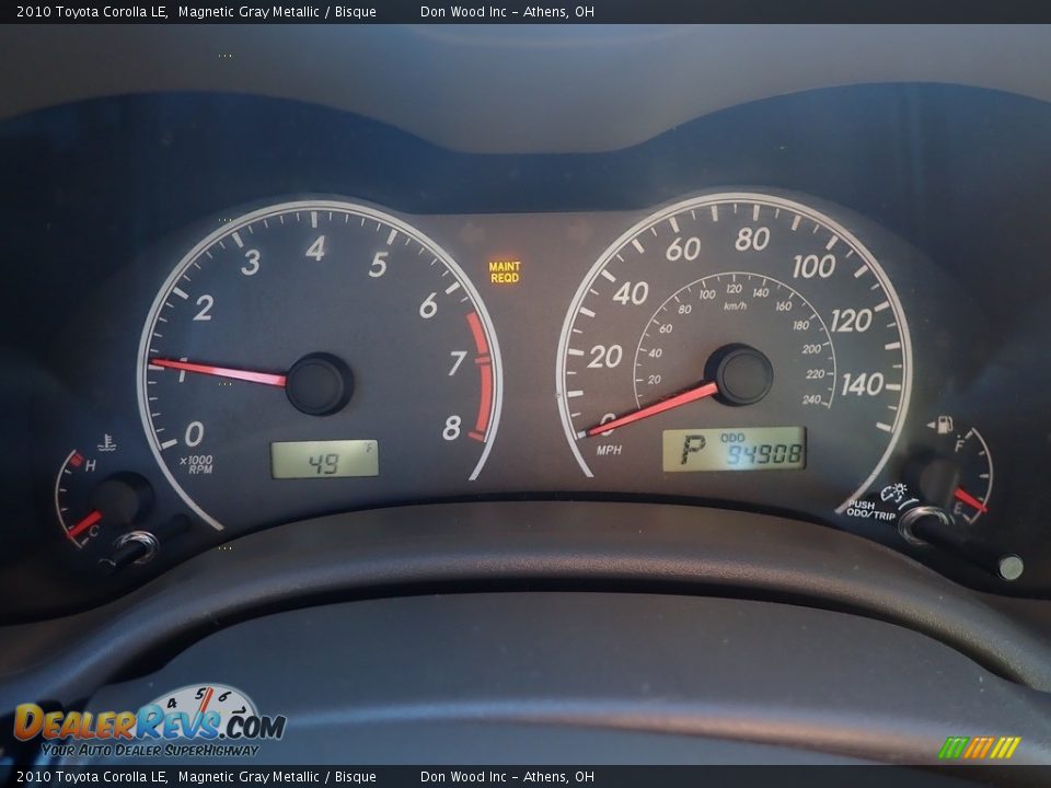 2010 Toyota Corolla LE Magnetic Gray Metallic / Bisque Photo #28