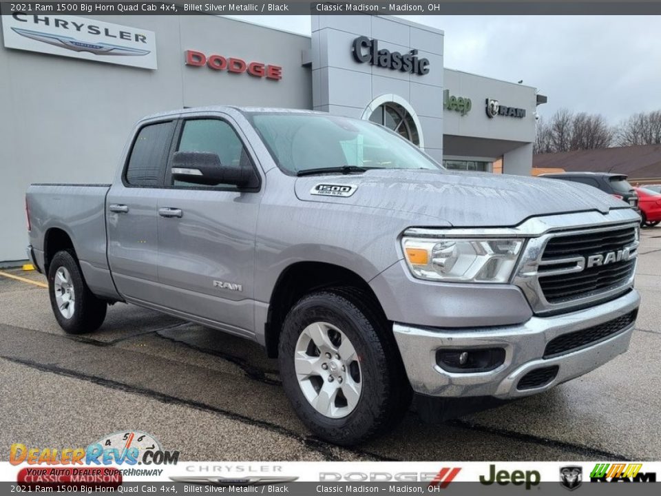2021 Ram 1500 Big Horn Quad Cab 4x4 Billet Silver Metallic / Black Photo #1