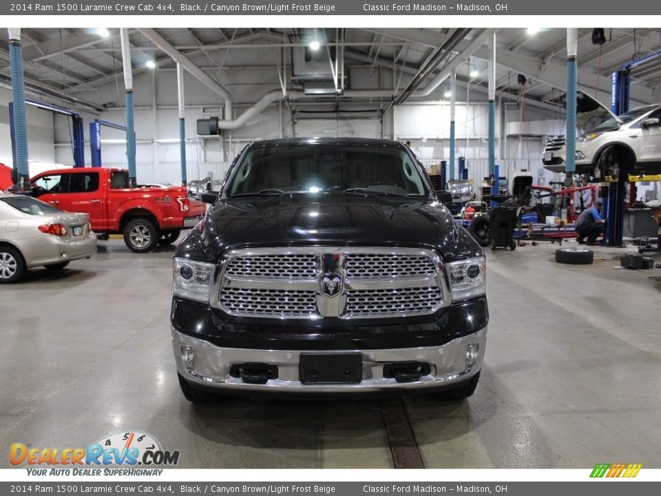 2014 Ram 1500 Laramie Crew Cab 4x4 Black / Canyon Brown/Light Frost Beige Photo #2