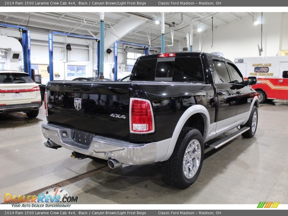 2014 Ram 1500 Laramie Crew Cab 4x4 Black / Canyon Brown/Light Frost Beige Photo #4