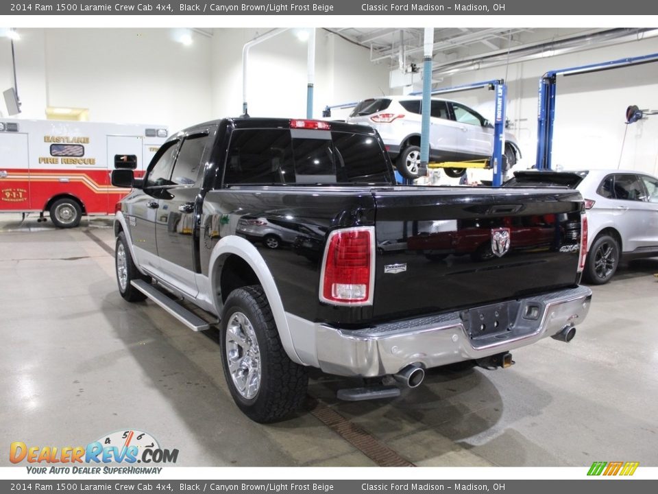 2014 Ram 1500 Laramie Crew Cab 4x4 Black / Canyon Brown/Light Frost Beige Photo #6