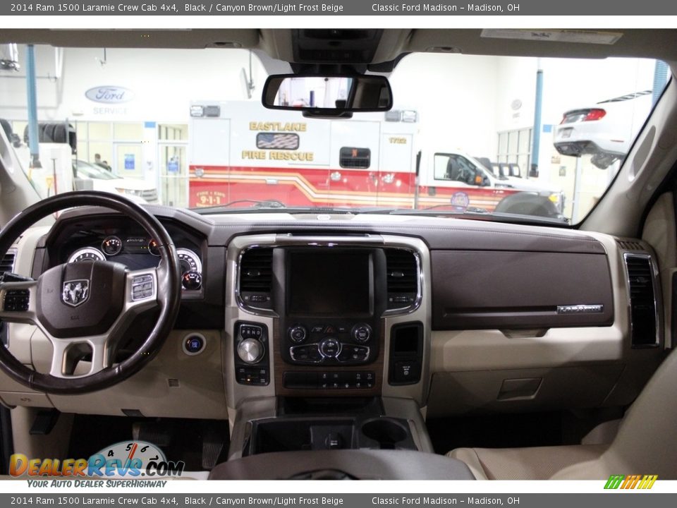 2014 Ram 1500 Laramie Crew Cab 4x4 Black / Canyon Brown/Light Frost Beige Photo #12