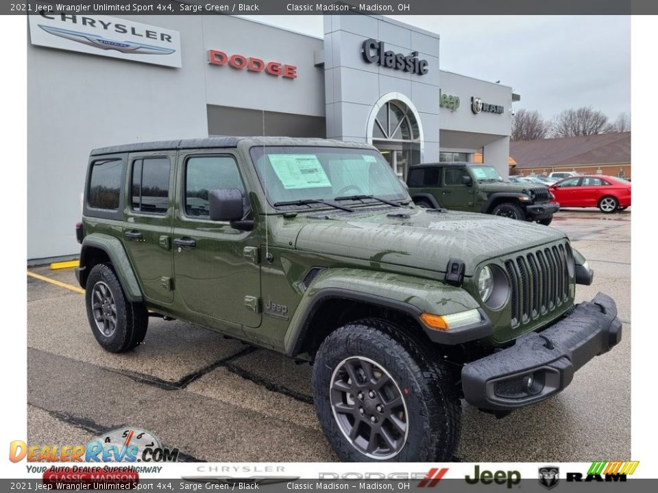 2021 Jeep Wrangler Unlimited Sport 4x4 Sarge Green / Black Photo #1