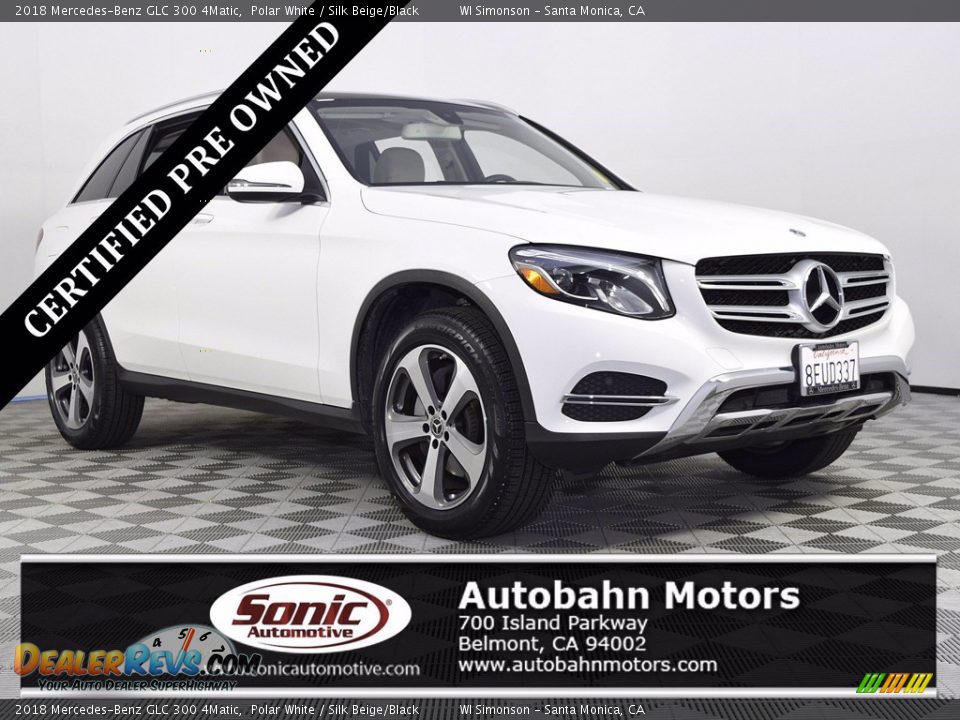 2018 Mercedes-Benz GLC 300 4Matic Polar White / Silk Beige/Black Photo #1