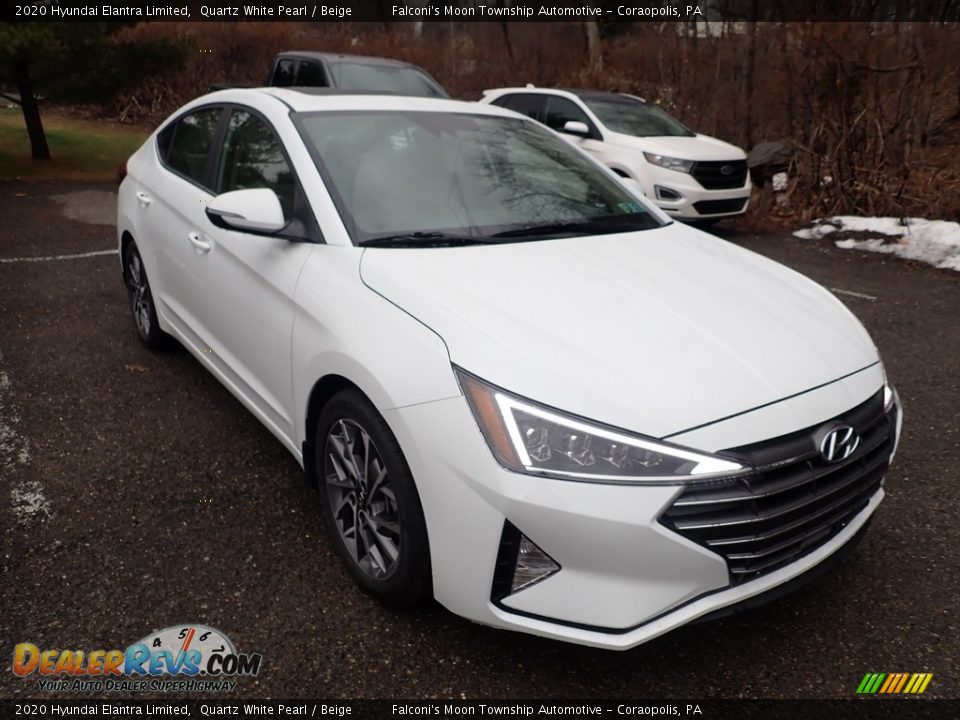 2020 Hyundai Elantra Limited Quartz White Pearl / Beige Photo #3