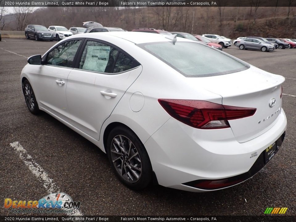 2020 Hyundai Elantra Limited Quartz White Pearl / Beige Photo #6