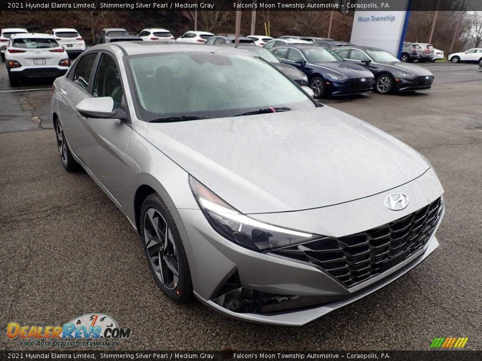 2021 Hyundai Elantra Limited Shimmering Silver Pearl / Medium Gray Photo #3