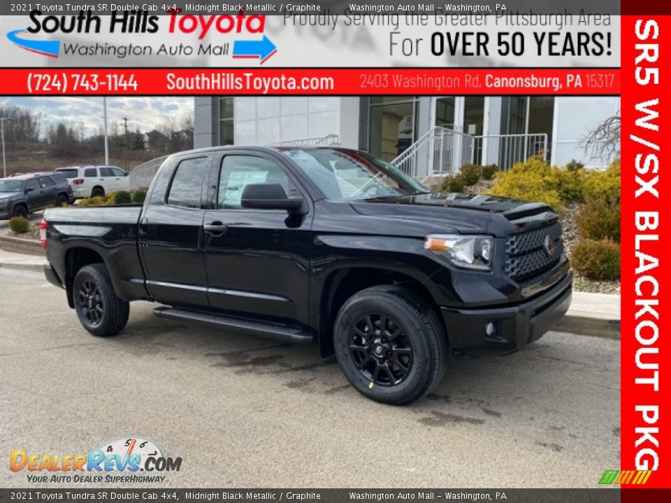 2021 Toyota Tundra SR Double Cab 4x4 Midnight Black Metallic / Graphite Photo #1