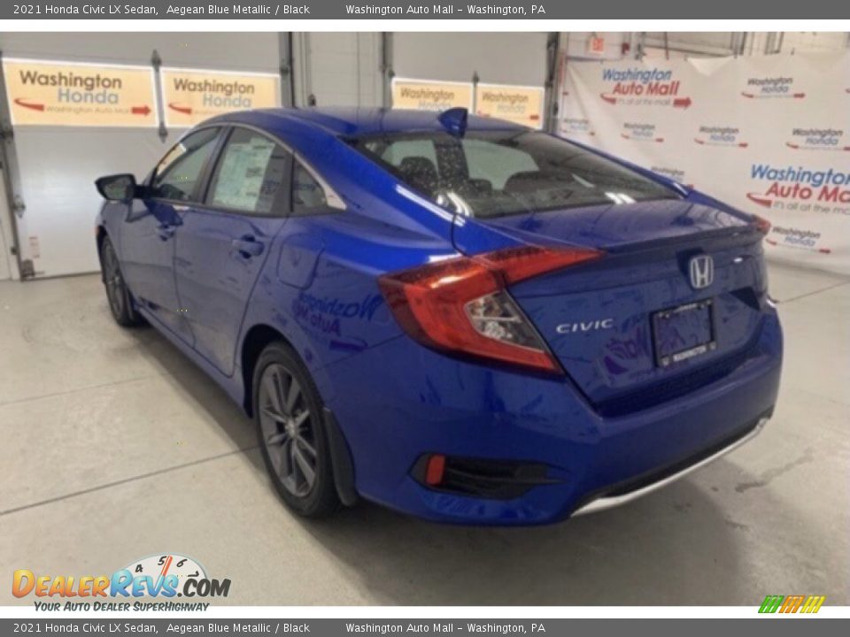 2021 Honda Civic LX Sedan Aegean Blue Metallic / Black Photo #3