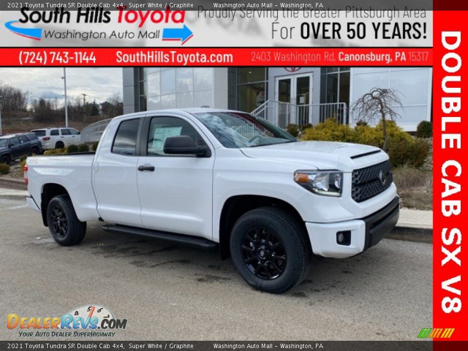 2021 Toyota Tundra SR Double Cab 4x4 Super White / Graphite Photo #1