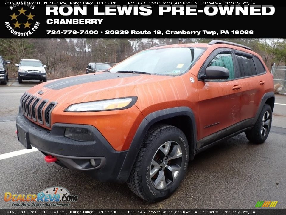 2016 Jeep Cherokee Trailhawk 4x4 Mango Tango Pearl / Black Photo #1