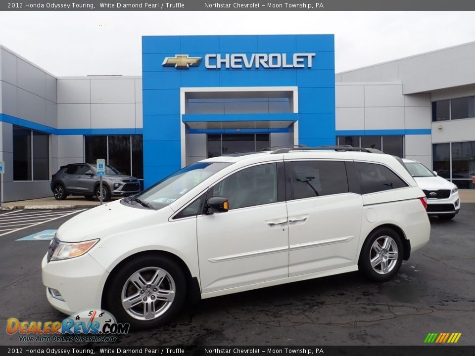 2012 Honda Odyssey Touring White Diamond Pearl / Truffle Photo #1