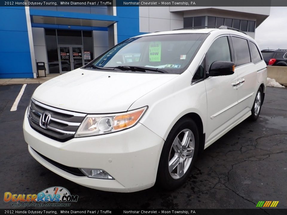 2012 Honda Odyssey Touring White Diamond Pearl / Truffle Photo #2