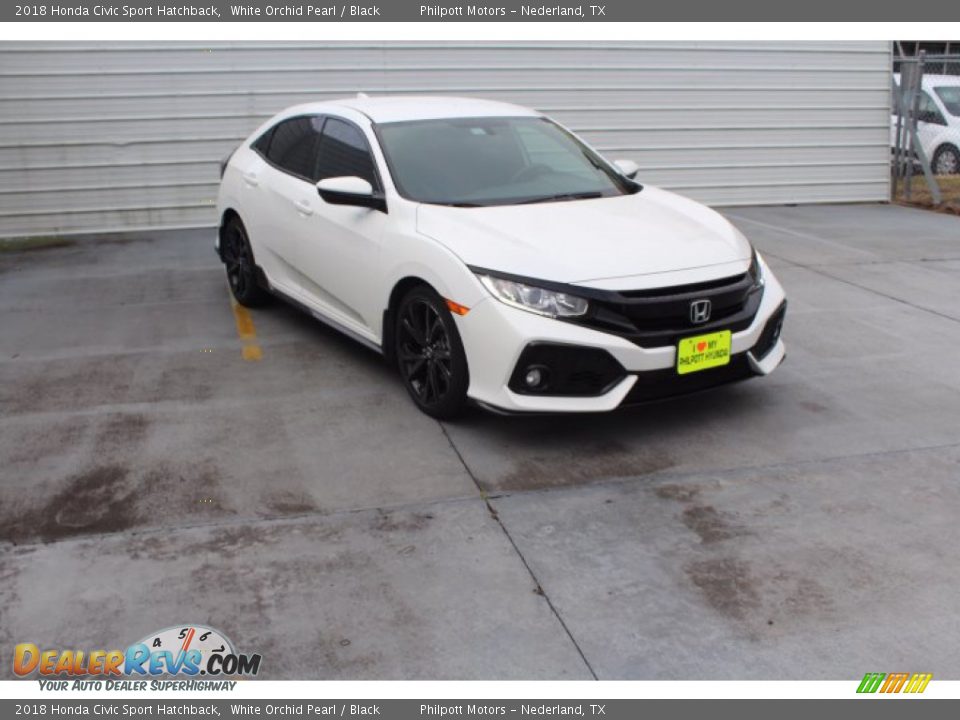 2018 Honda Civic Sport Hatchback White Orchid Pearl / Black Photo #2