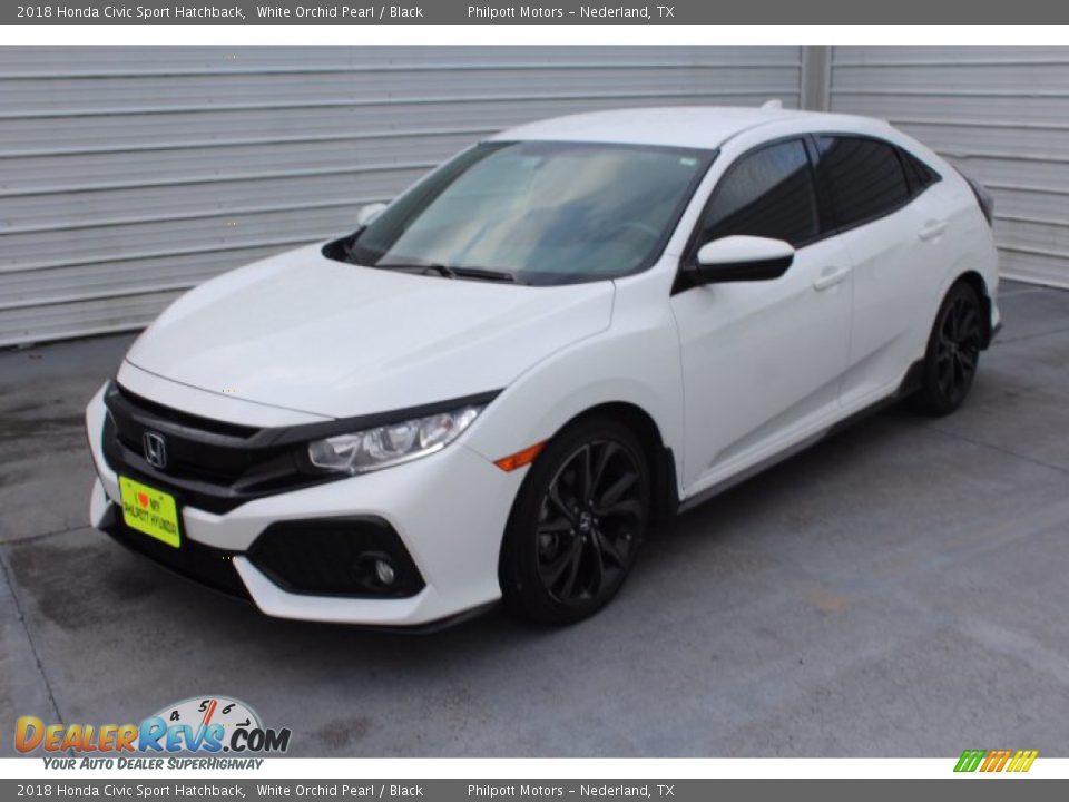 2018 Honda Civic Sport Hatchback White Orchid Pearl / Black Photo #4