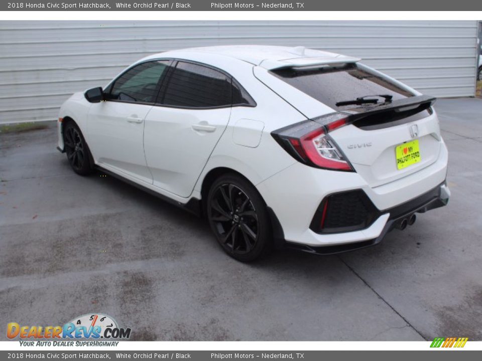 2018 Honda Civic Sport Hatchback White Orchid Pearl / Black Photo #7