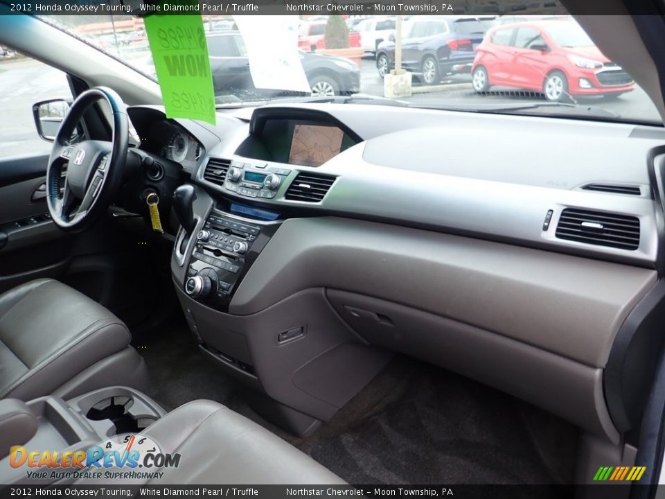 2012 Honda Odyssey Touring White Diamond Pearl / Truffle Photo #16