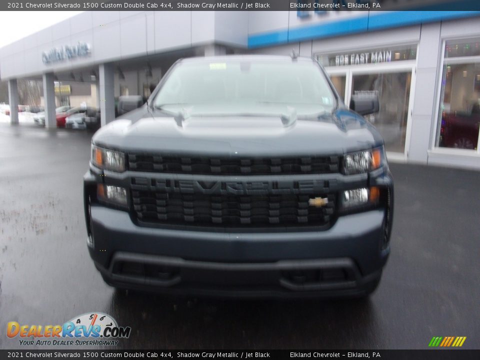 2021 Chevrolet Silverado 1500 Custom Double Cab 4x4 Shadow Gray Metallic / Jet Black Photo #2