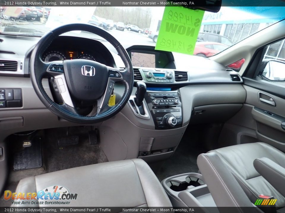 2012 Honda Odyssey Touring White Diamond Pearl / Truffle Photo #23