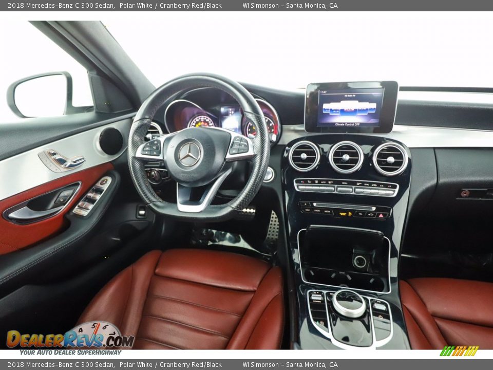 2018 Mercedes-Benz C 300 Sedan Polar White / Cranberry Red/Black Photo #26