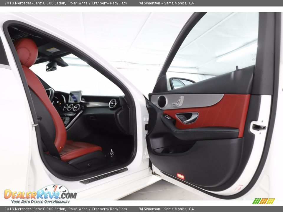 2018 Mercedes-Benz C 300 Sedan Polar White / Cranberry Red/Black Photo #31