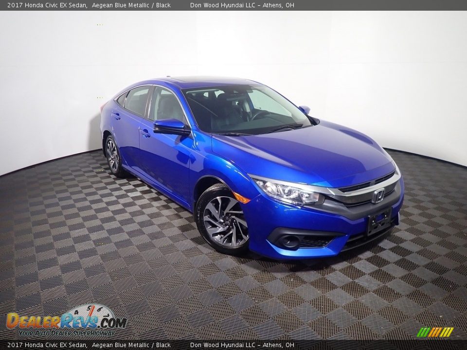 2017 Honda Civic EX Sedan Aegean Blue Metallic / Black Photo #4