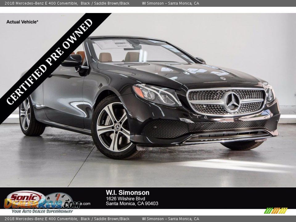 2018 Mercedes-Benz E 400 Convertible Black / Saddle Brown/Black Photo #1