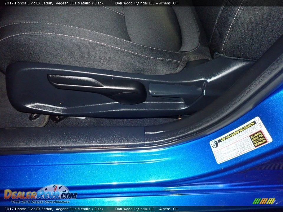 2017 Honda Civic EX Sedan Aegean Blue Metallic / Black Photo #24