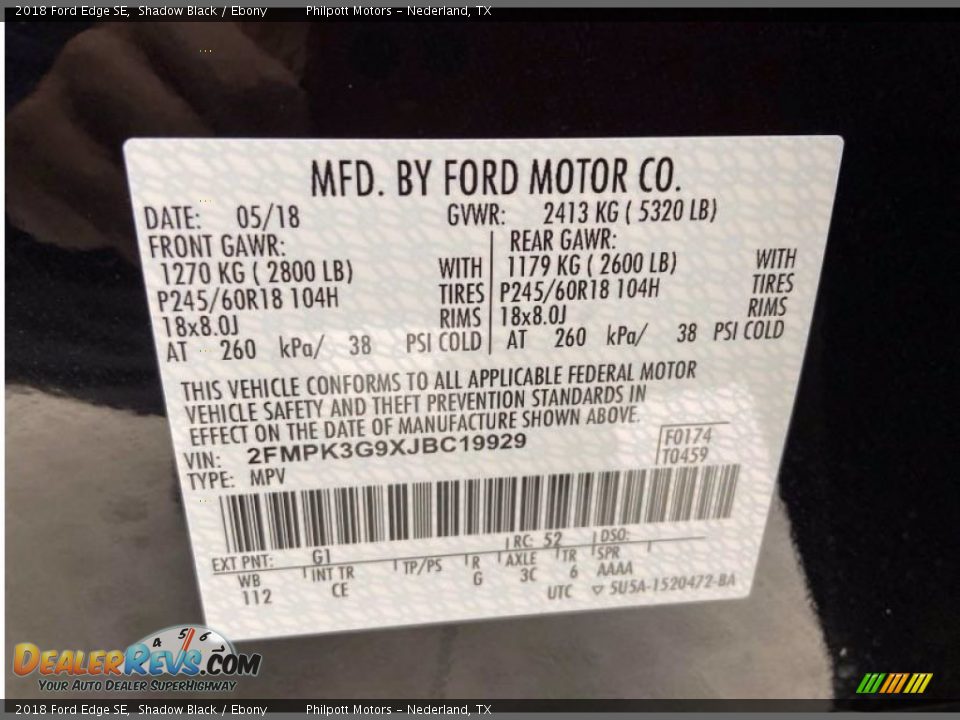 2018 Ford Edge SE Shadow Black / Ebony Photo #25