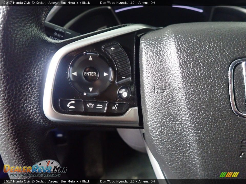 2017 Honda Civic EX Sedan Aegean Blue Metallic / Black Photo #30