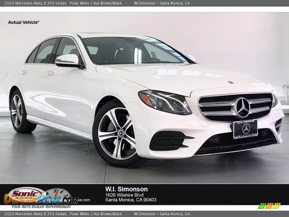 2020 Mercedes-Benz E 350 Sedan Polar White / Nut Brown/Black Photo #1