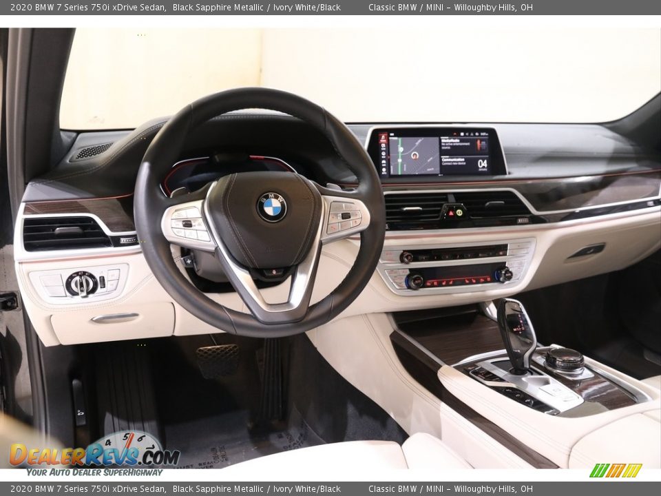 2020 BMW 7 Series 750i xDrive Sedan Black Sapphire Metallic / Ivory White/Black Photo #7