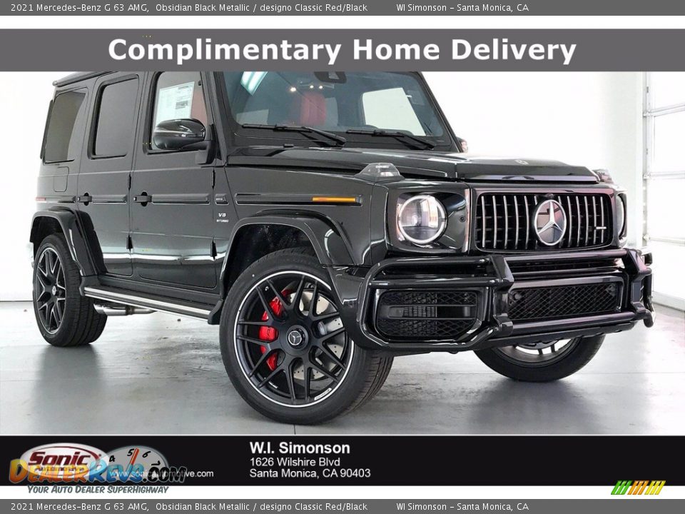 2021 Mercedes-Benz G 63 AMG Obsidian Black Metallic / designo Classic Red/Black Photo #1