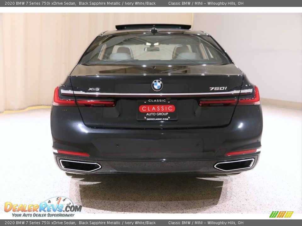 2020 BMW 7 Series 750i xDrive Sedan Black Sapphire Metallic / Ivory White/Black Photo #24