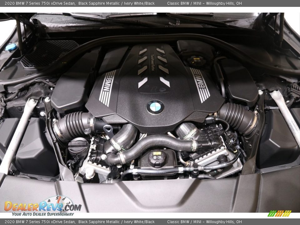 2020 BMW 7 Series 750i xDrive Sedan Black Sapphire Metallic / Ivory White/Black Photo #25