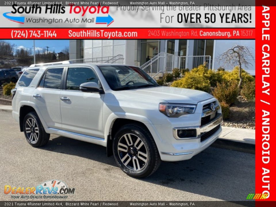 2021 Toyota 4Runner Limited 4x4 Blizzard White Pearl / Redwood Photo #1