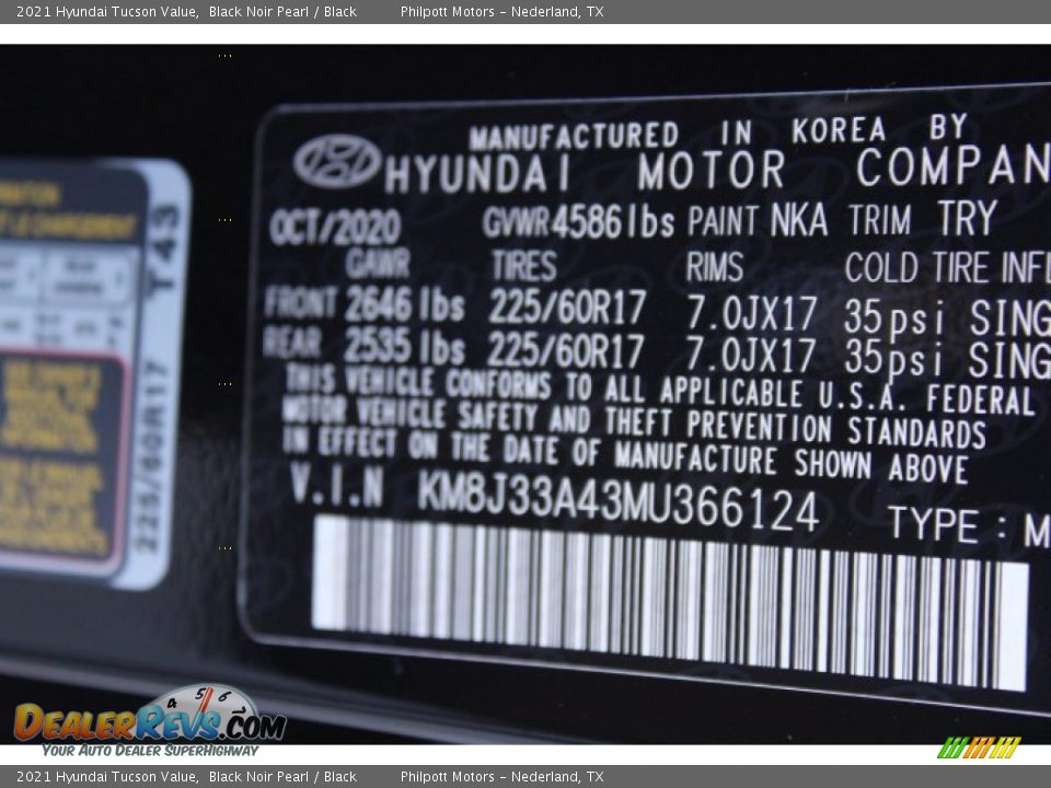 2021 Hyundai Tucson Value Black Noir Pearl / Black Photo #23