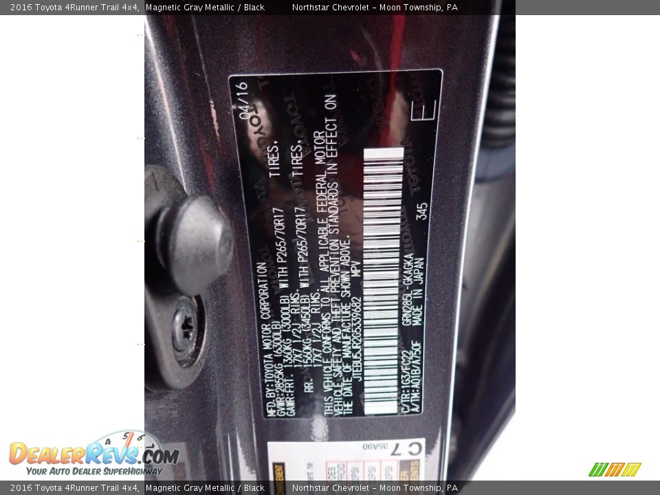 2016 Toyota 4Runner Trail 4x4 Magnetic Gray Metallic / Black Photo #28