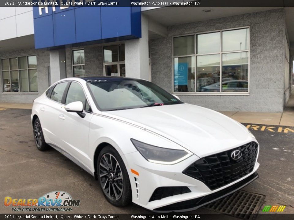 2021 Hyundai Sonata Limited Quartz White / Dark Gray/Camel Photo #1