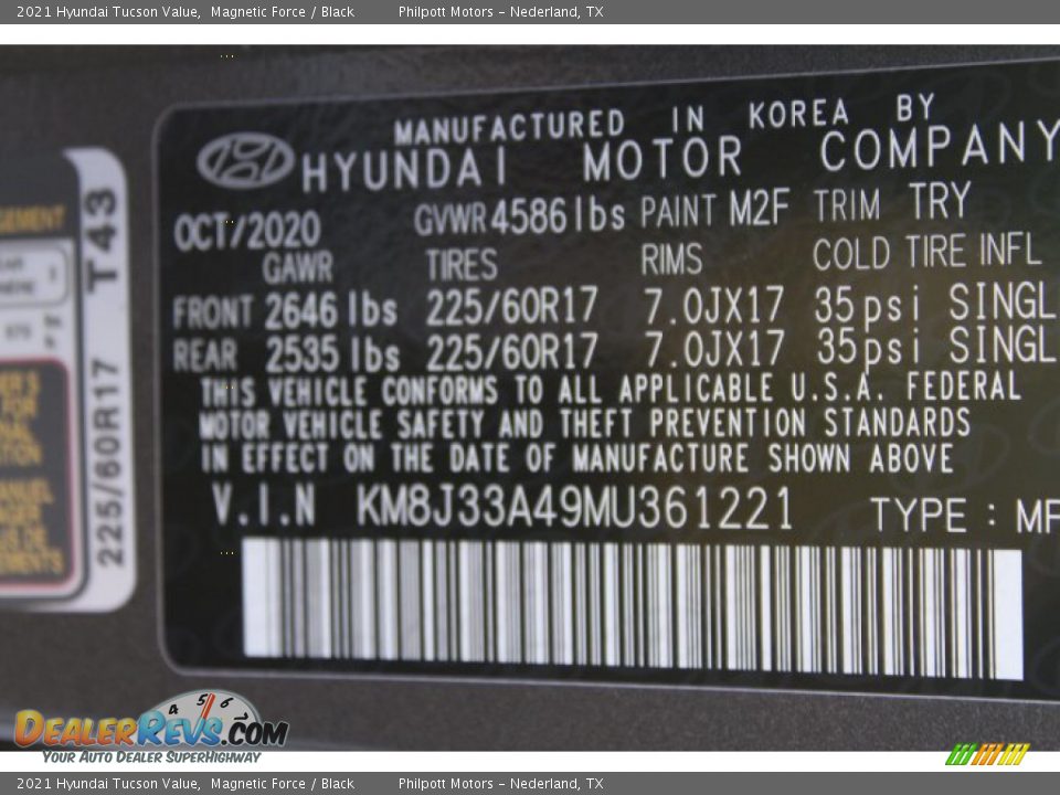 2021 Hyundai Tucson Value Magnetic Force / Black Photo #23