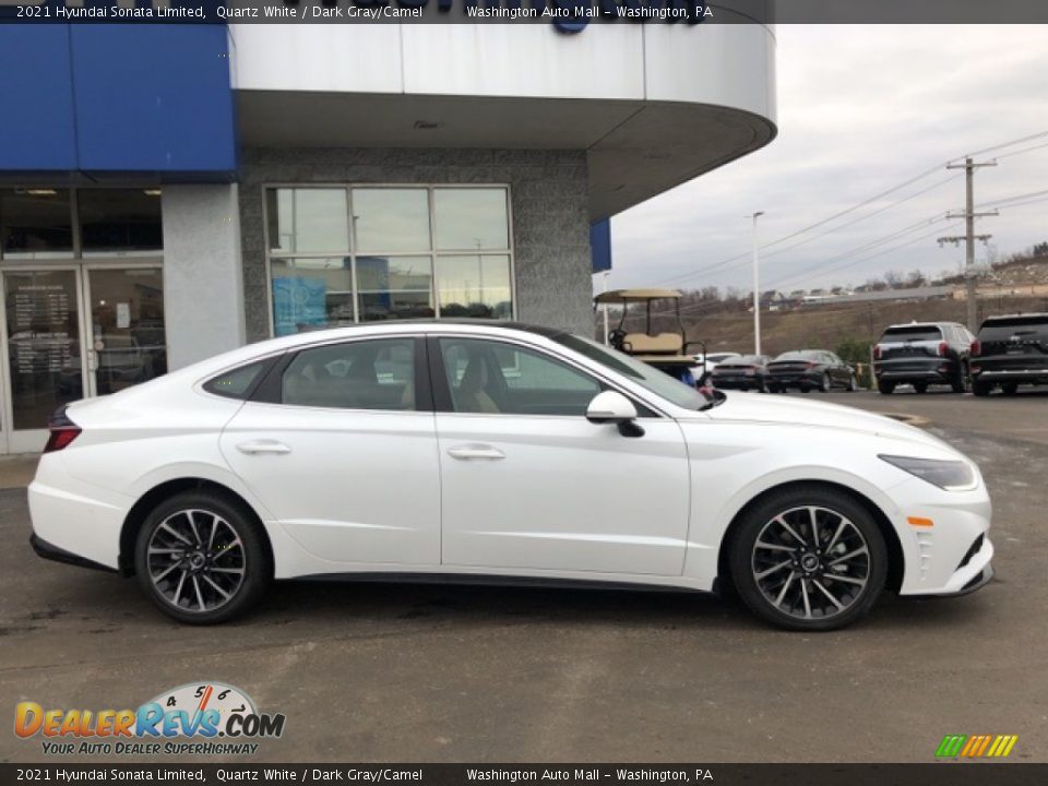 2021 Hyundai Sonata Limited Quartz White / Dark Gray/Camel Photo #2