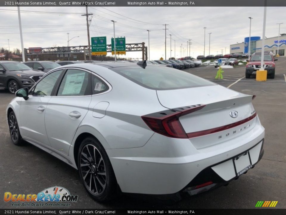 2021 Hyundai Sonata Limited Quartz White / Dark Gray/Camel Photo #3