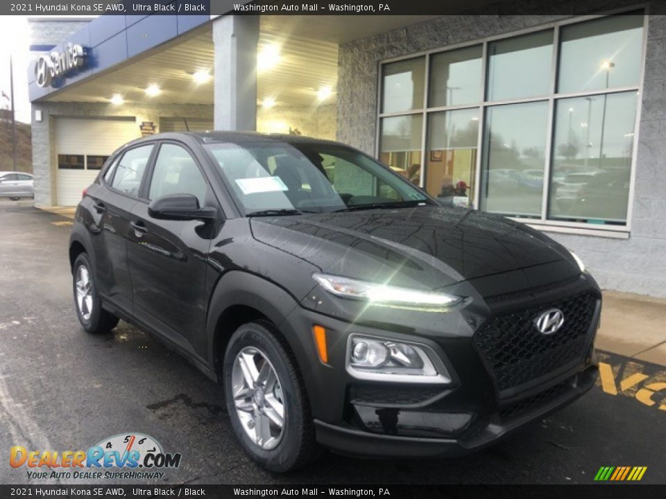 2021 Hyundai Kona SE AWD Ultra Black / Black Photo #1