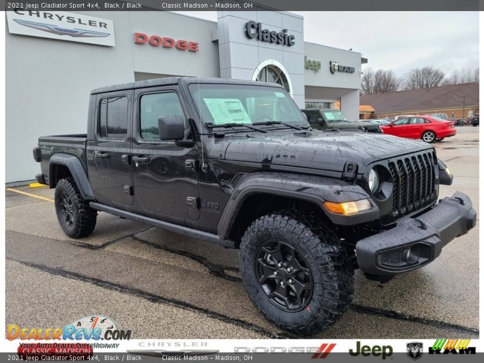 2021 Jeep Gladiator Sport 4x4 Black / Black Photo #1