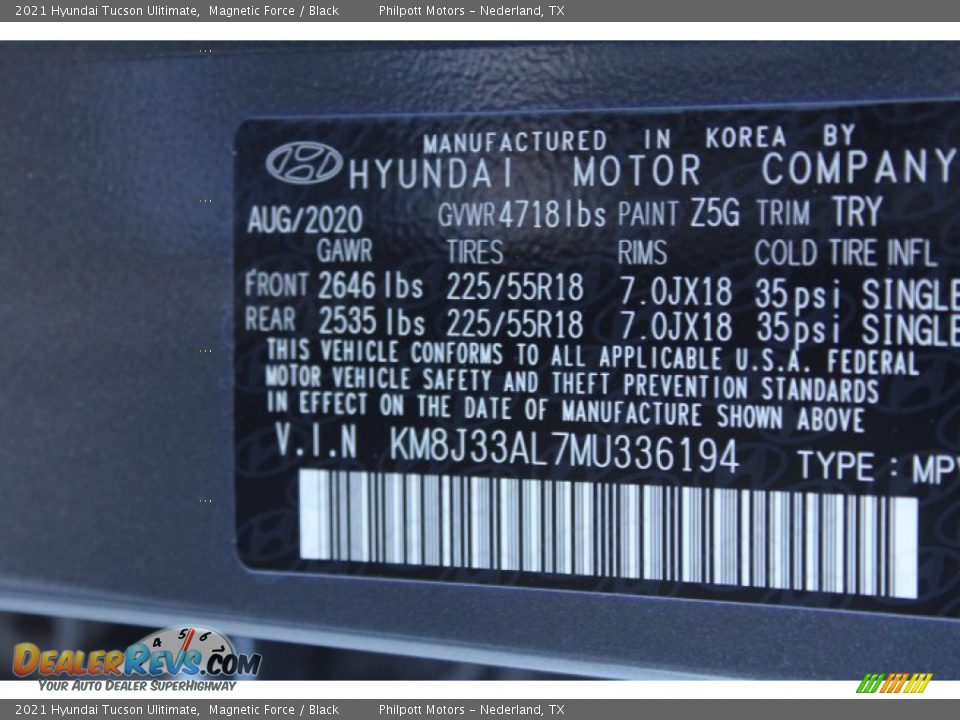 2021 Hyundai Tucson Ulitimate Magnetic Force / Black Photo #25