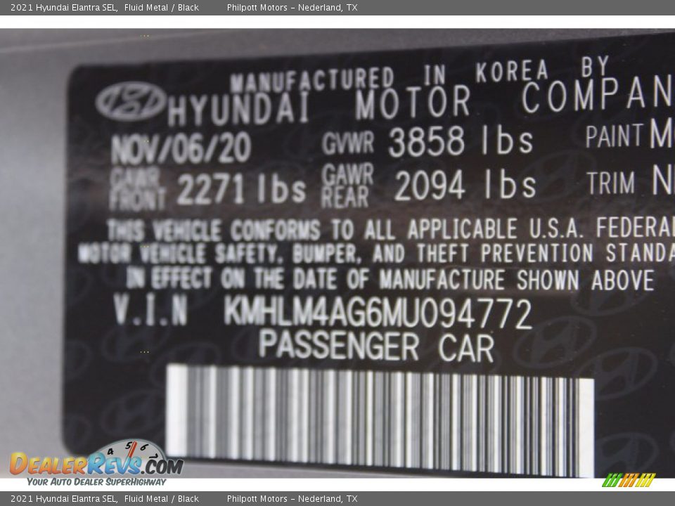 2021 Hyundai Elantra SEL Fluid Metal / Black Photo #24