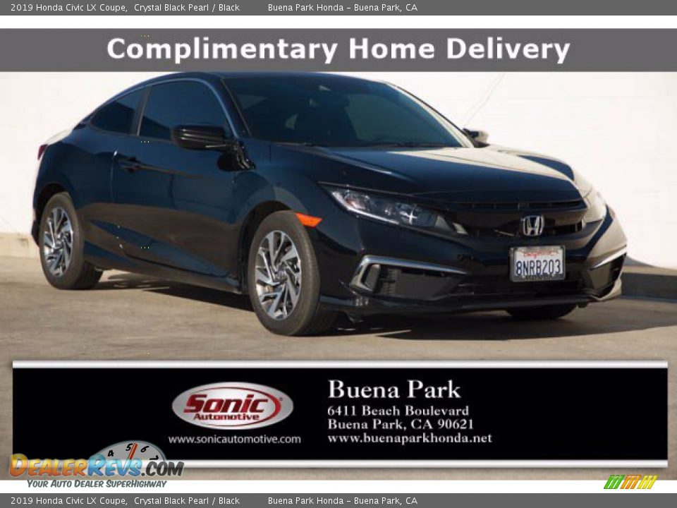 2019 Honda Civic LX Coupe Crystal Black Pearl / Black Photo #1